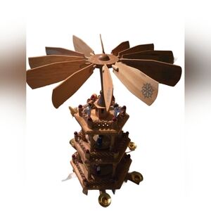 vintage speigal christmas wooden Musical pyramid with box and instructions